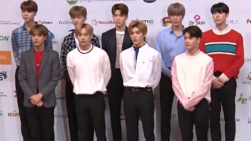 NCT 127 at the Korea Brand & Entertainment Expo ambassador ceremony, 2018. This photograph shows the lineup at that time.