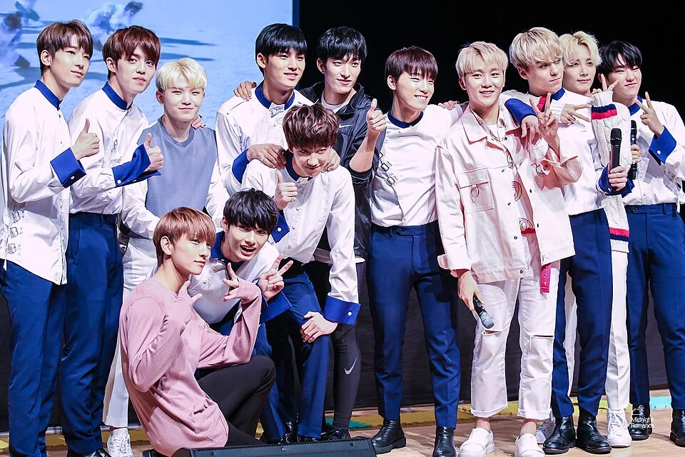 SEVENTEEN at a fan signing. Archival photograph.