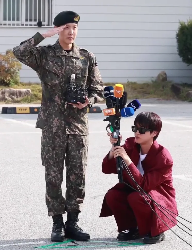 J-Hope at his military discharge, 2024.